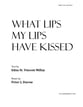 What Lips My Lips Have Kissed Vocal Solo & Collections sheet music cover